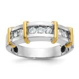 Ibgoodman Men&#39;s Polished 7-Stone 1/2 Carat Aa Quality Diamond Ring 14k Two-Tone Gold B63763-4WYAA b…