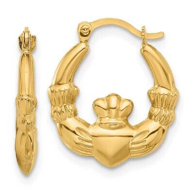 Claddagh Hoop Earrings 14k Polished Gold YE2139, MPN: YE2139,