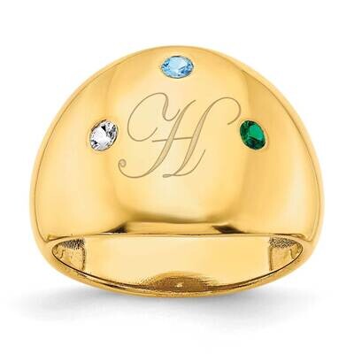 3 Birthstone Personalized Cigar Ring 14k Gold XNR111Y, MPN: XNR111Y,