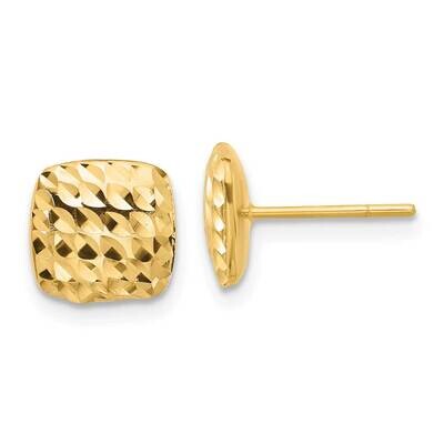 Diamond Cut Square Post Earrings 14k Gold YE2182, MPN: YE2182, 716838315314