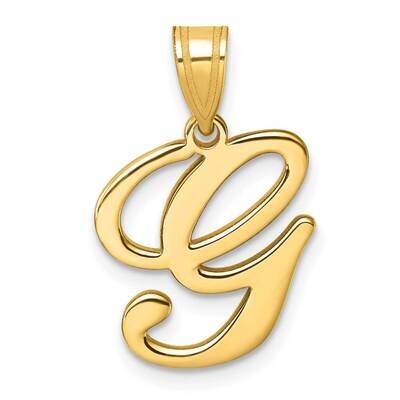 Script Letter G Initial Pendant 14k Gold YC1540G, MPN: YC1540G,