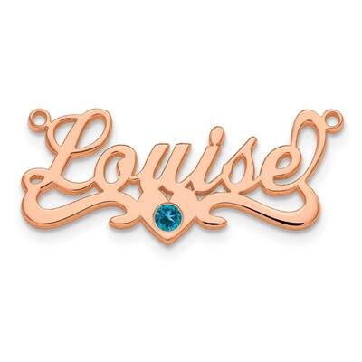 Rose-Plated Polished Birthstone Heart Name Plate Sterling Silver XNA626RP, MPN: XNA626RP,