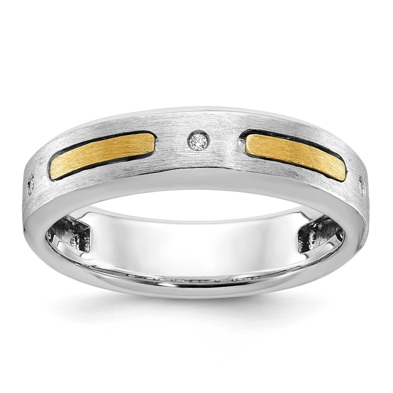 Ibgoodman Men&#39;s Polished Satin Diamond Complete Ring 14k Two-Tone Gold B63406-4WYAA by IBGoodman, M…