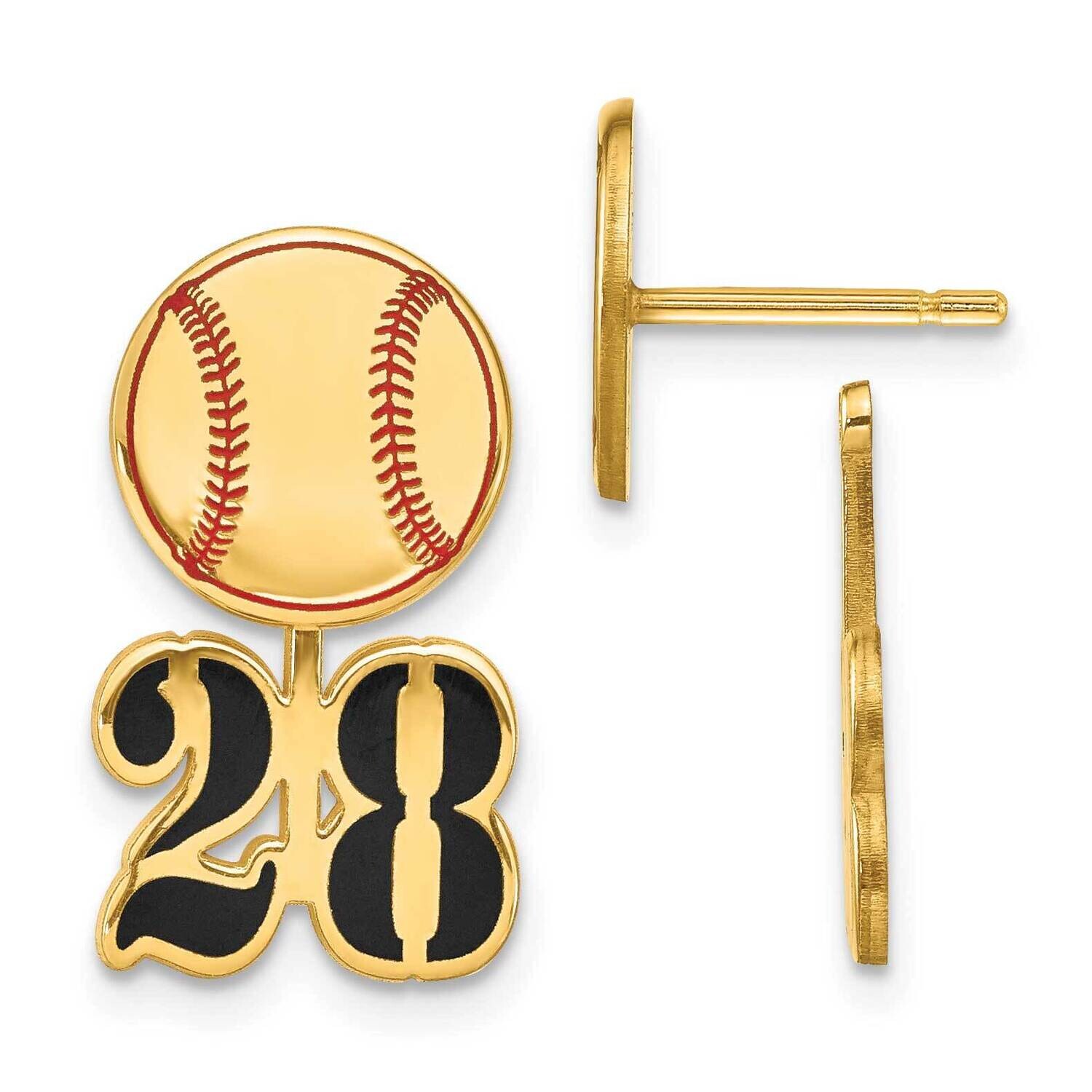 Gp Small Epoxied Baseball Earring Epoxied Number Jacket XNE97GP, MPN: XNE97GP,