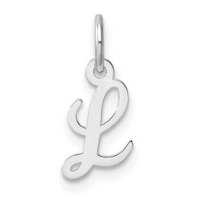 Small Script Letter L Initial Charm 14k White Gold YC1527L, MPN: YC1527L,