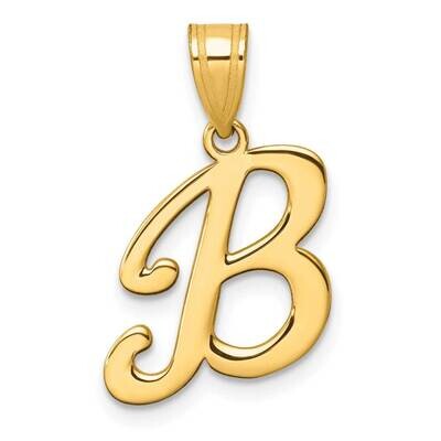 Script Letter B Initial Pendant 14k Gold YC1540B, MPN: YC1540B,