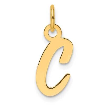 Slanted Block Letter C Initial Charm 14k Gold YC1552C, MPN: YC1552C,