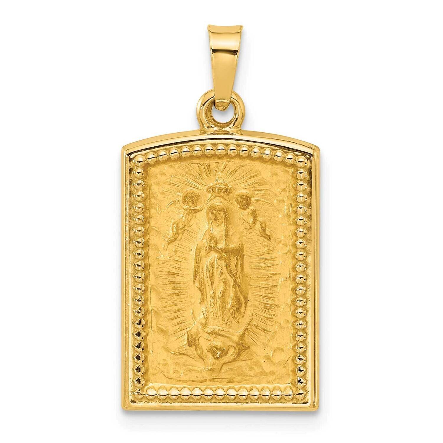 Rectangular Hollow Our Lady Of Guadalupe Medal 14k Gold XR2102 by Men&#39;s Jewelry and Accessories, MP…