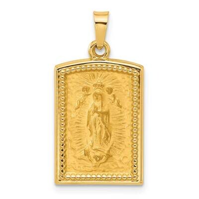 Rectangular Hollow Our Lady Of Guadalupe Medal 14k Gold XR2102 by Men&#39;s Jewelry and Accessories, MP…