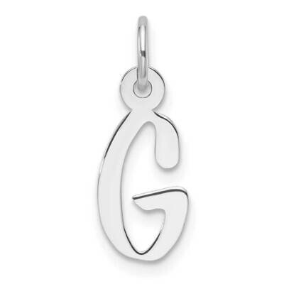 Slanted Block Letter G Initial Charm 14k White Gold YC1526G, MPN: YC1526G,