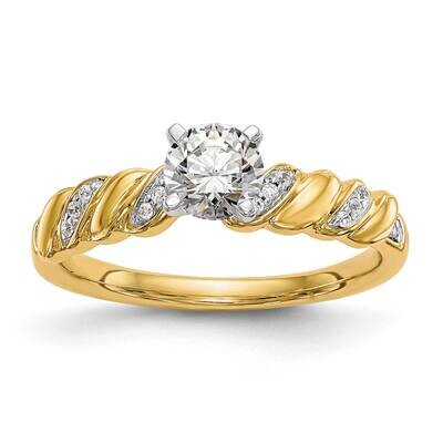 Twist Peg Set 1/20 Carat Diamond Semi-Mount Engagement Ring 14k Gold RM2568E-056-YAA, MPN: RM2568E-…