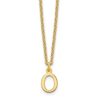 Gold-Plated Cutout Letter O Initial Necklace Sterling Silver XNA727GP/O, MPN: XNA727GP/O,