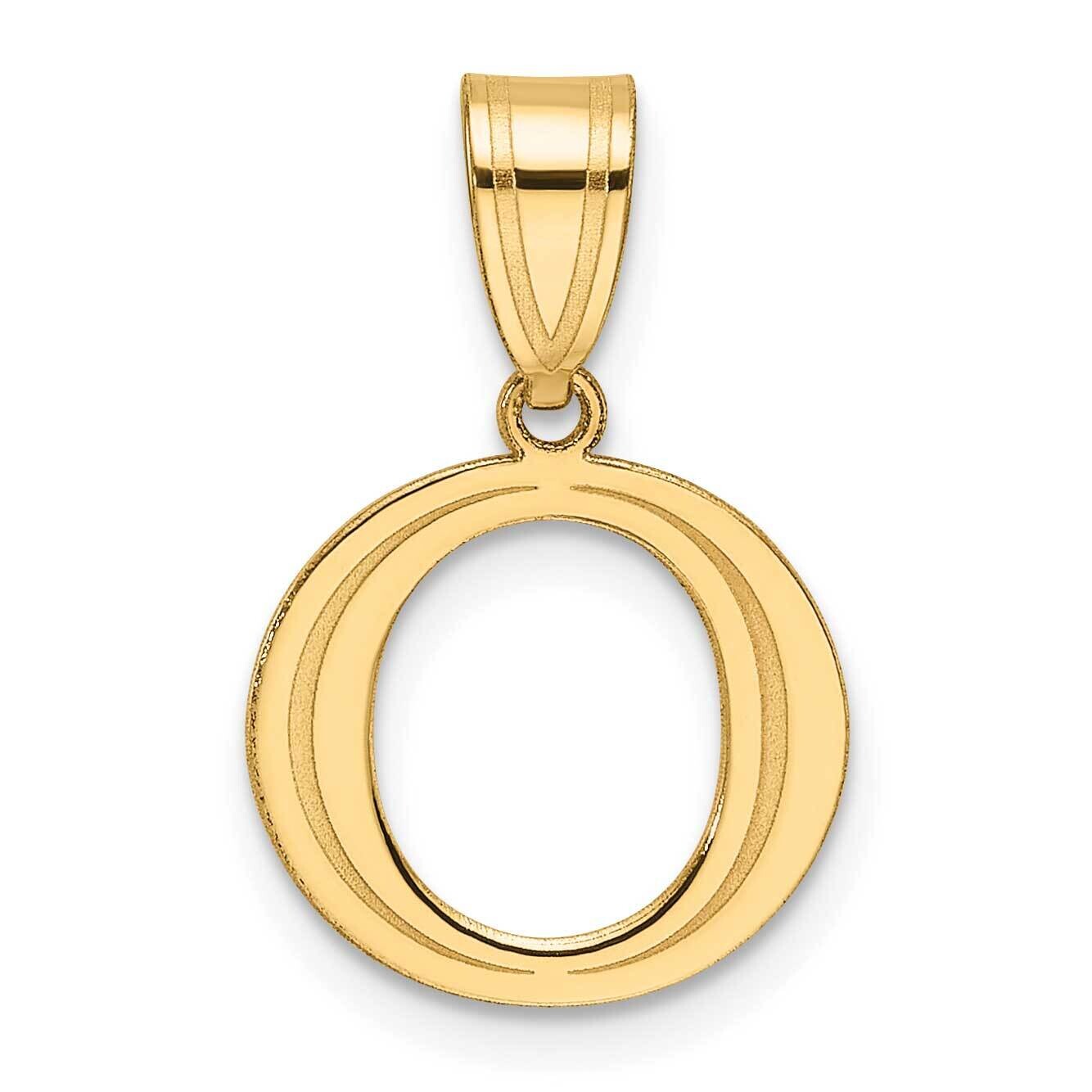 Etched Letter O Initial Pendant 14k Polished Gold YC1539O