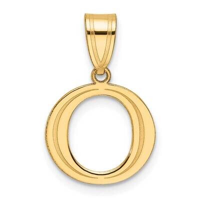 Etched Letter O Initial Pendant 14k Polished Gold YC1539O, MPN: YC1539O,