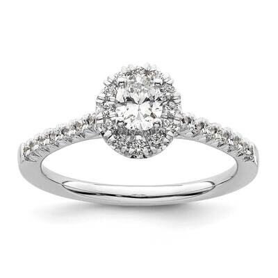 Halo Holds 1/3 Carat 5X4mm Oval Center 1/4 Carat Diamond Semi-Mount Engagement Ring 14k White Gold …
