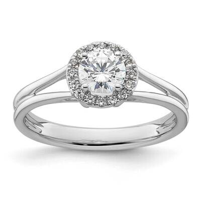 Halo Holds 1/2 Carat 5.2mm Round Center 1/10 Carat Diamond Semi-Mount Split Shank Engagement Ring 1…