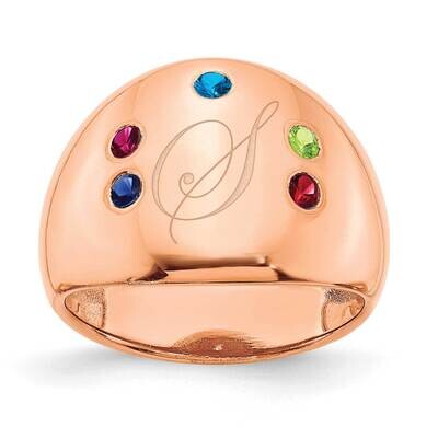 5 Birthstone Personalized Cigar Ring 14k Rose Gold XNR113R, MPN: XNR113R,