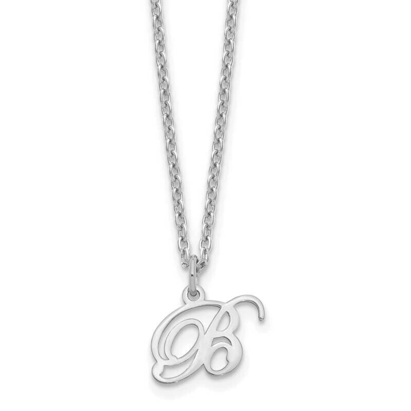 Letter B Initial Necklace Sterling Silver Rhodium-Plated XNA756SS/B