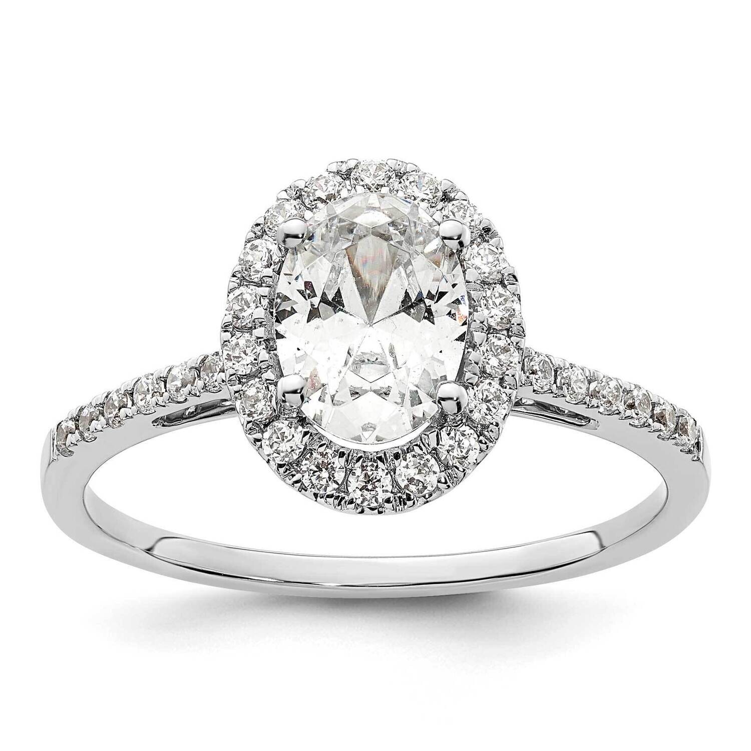 Halo Holds 1.25 Carat 7.5X5.5mm Oval Center 1/3 Carat Diamond Semi-Mount Engagement Ring 14k White …