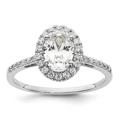 Halo Holds 1.25 Carat 7.5X5.5mm Oval Center 1/3 Carat Diamond Semi-Mount Engagement Ring 14k White …