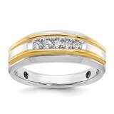 Ibgoodman Men&#39;s Polished 5-Stone 1/4 Carat Aa Quality Diamond Ring 14k Two-Tone Gold B63684-4WYAA b…