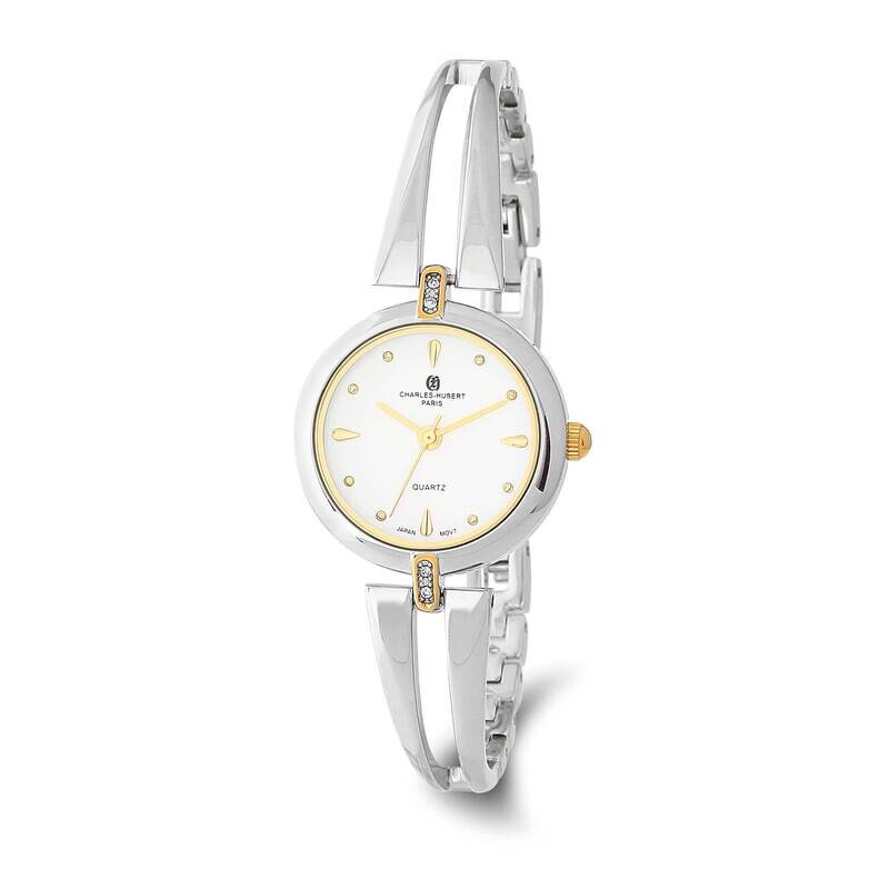 Ladies Charles Hubert Two-Tone Brass White Dial Watch XWA6587