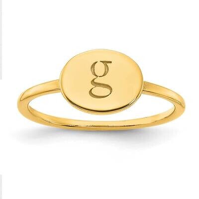 Initial Oval Signet Ring 14k Gold XNR122Y, MPN: XNR122Y, 196904020555