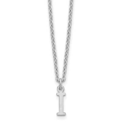 Cutout Letter I Initial Necklace Sterling Silver Rhodium-Plated XNA727SS/I, MPN: XNA727SS/I,