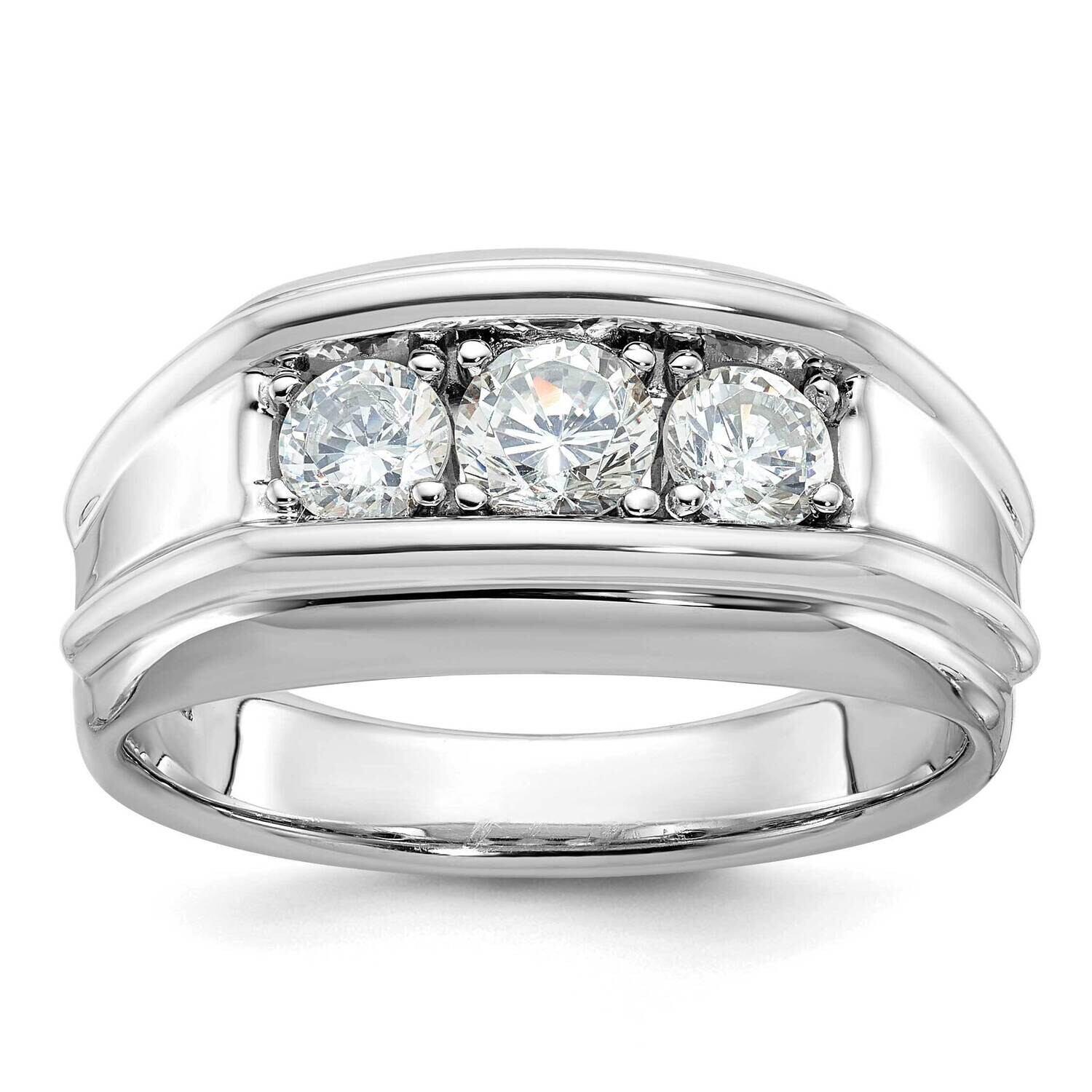 Ibgoodman Men's 1 Carat Diamond Complete Ring 14k White Gold B63174-4WAA