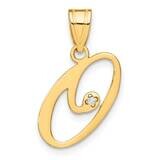 Script Letter O Initial Pendant Diamond 14k Gold YC252O, MPN: YC252O,