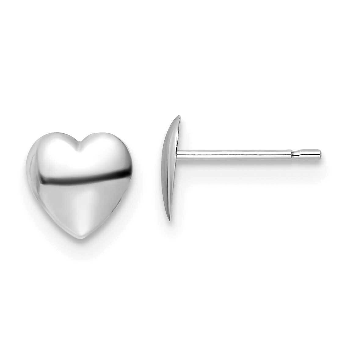 Polished Heart Post Earrings 14k White Gold YE2046W, MPN: YE2046W,