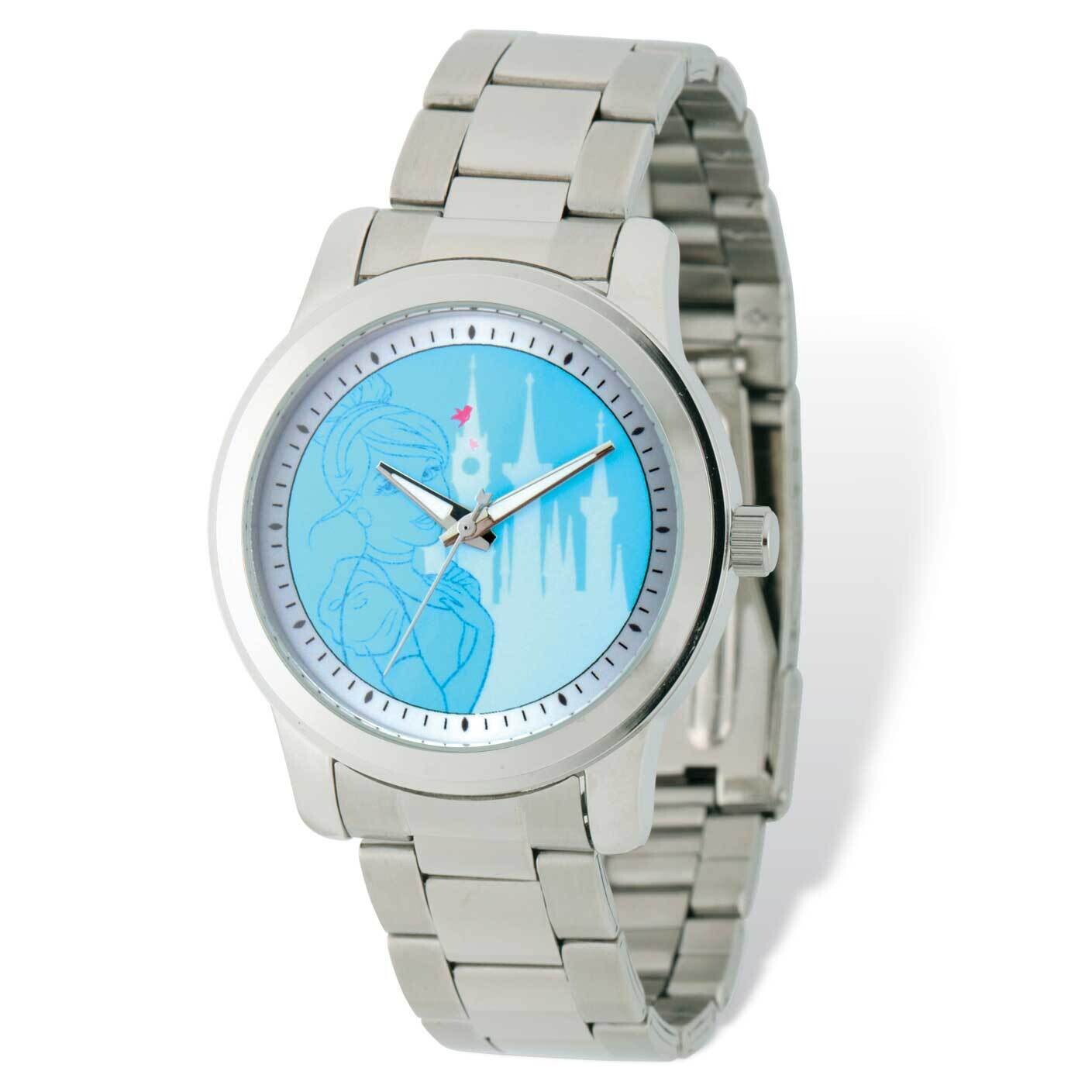 Ladies Disney Cinderella Silver-Tone Bracelet Watch 6.4 Inch XWA4939