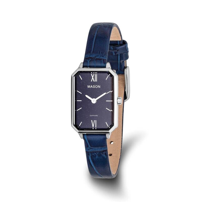 Mason Sales Ladies Blue Leather B19X27mm Watch Stainless Steel XWA6549