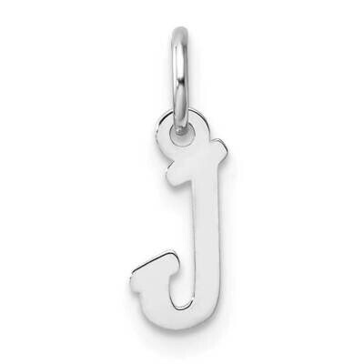 Small Script Letter J Initial Charm 14k White Gold YC1527J, MPN: YC1527J,