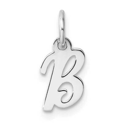 Small Script Letter B Initial Charm 14k White Gold YC1527B, MPN: YC1527B,