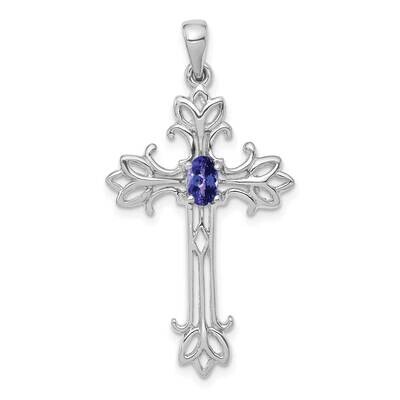5X3mm Oval Tanzanite Cross Pendant 14k White Gold XP1775WT, MPN: XP1775WT, 883957170558