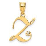 Script Letter Z Initial Pendant Diamond 14k Gold YC252Z, MPN: YC252Z,