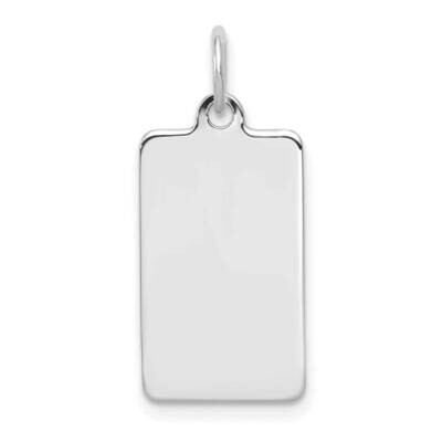 Plain .013 Gauge Rectangular Engravable Disc Charm 14k White Gold XWM286/13, MPN: XWM286/13,