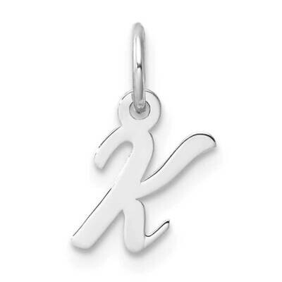 Small Script Letter K Initial Charm 14k White Gold YC1527K, MPN: YC1527K,