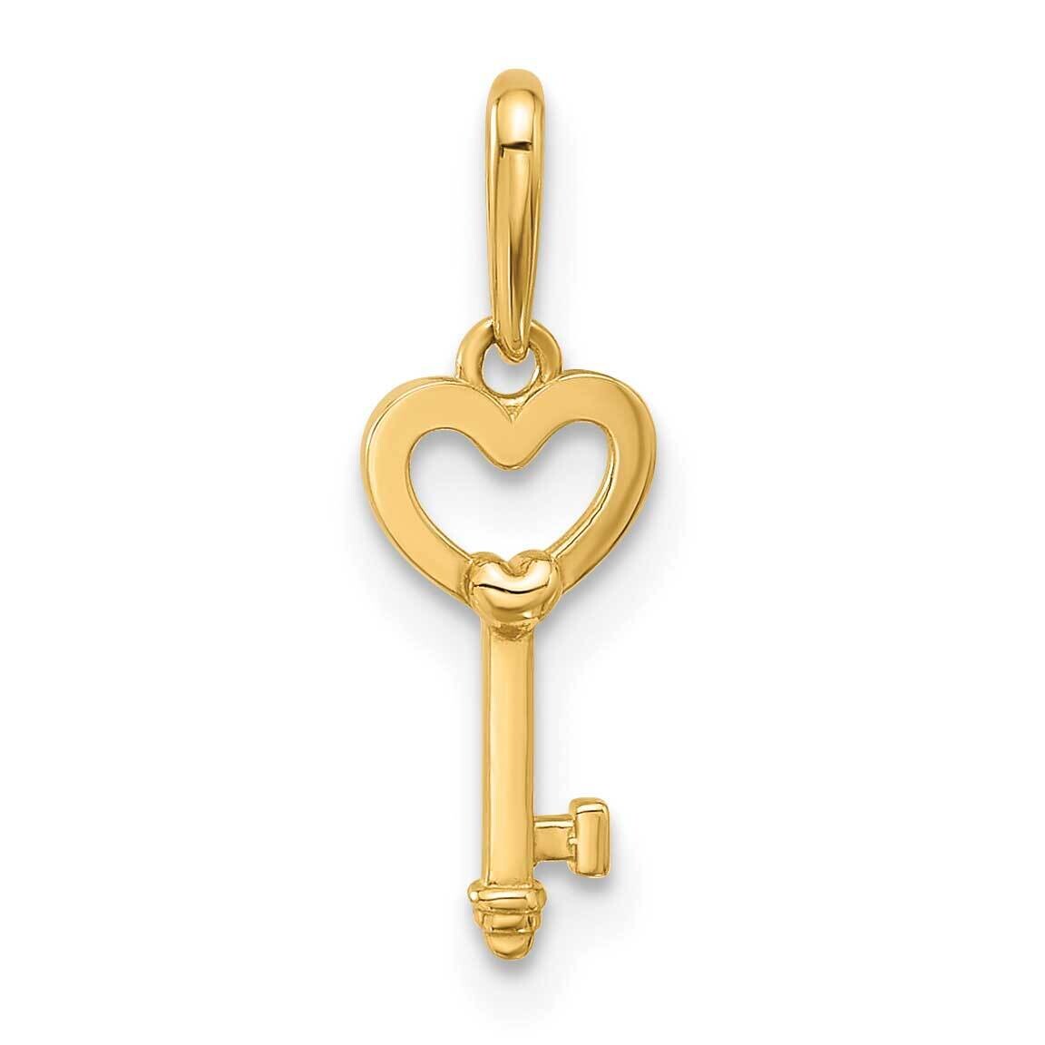 Heart Key Pendant 14k Polished Gold YC1557