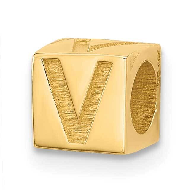 Alphabet Bead Letter V 14k Gold YSB100V