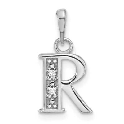 Diamond Letter R Initial Pendant 14k White Gold YC1541WR, MPN: YC1541WR,