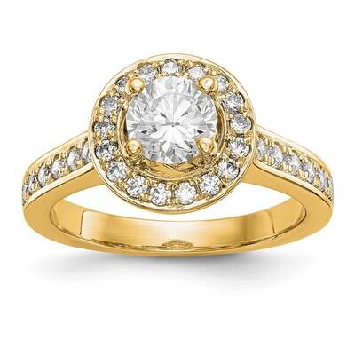 Round Diamond Semi-Mount Halo Engagement Ring 14k Gold RM2094E-050-YAA, MPN: RM2094E-050-YAA,