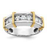 Ibgoodman Men&#39;s Polished 7-Stone 1 Carat Aa Quality Diamond Ring 14k Two-Tone Gold B63773-4WYAA by …