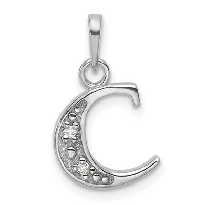 Diamond Letter C Initial Pendant 14k White Gold YC1541WC, MPN: YC1541WC,