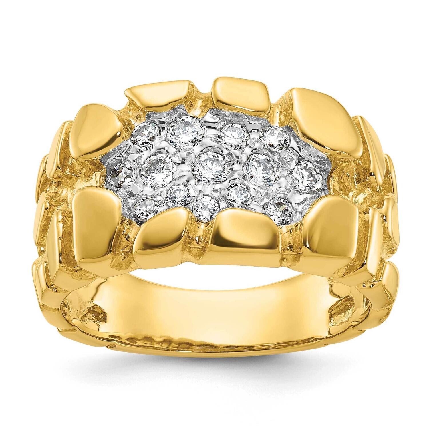Ibgoodman Men's Cluster 1/2 Carat Diamond Nugget Complete Ring 14k Gold B05677-4YAA