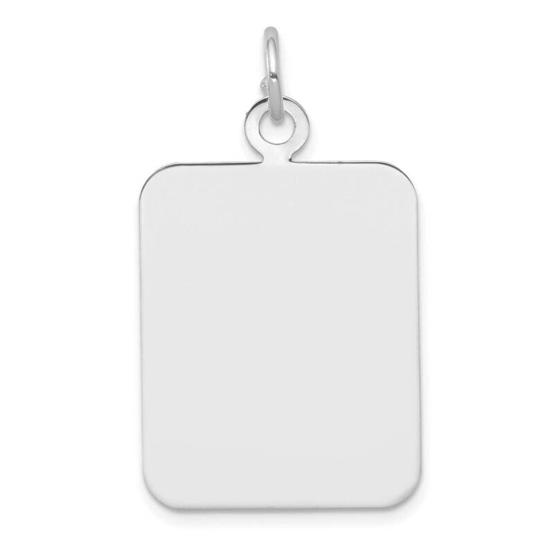 Plain Rectangular .035 Gauge Engravable Disc Charm 14k White Gold XWM320/35