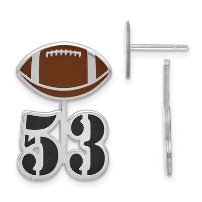 Large Epoxied Football Earring Epoxied Number Jacket Sterling Silver XNE100SS, MPN: XNE100SS,