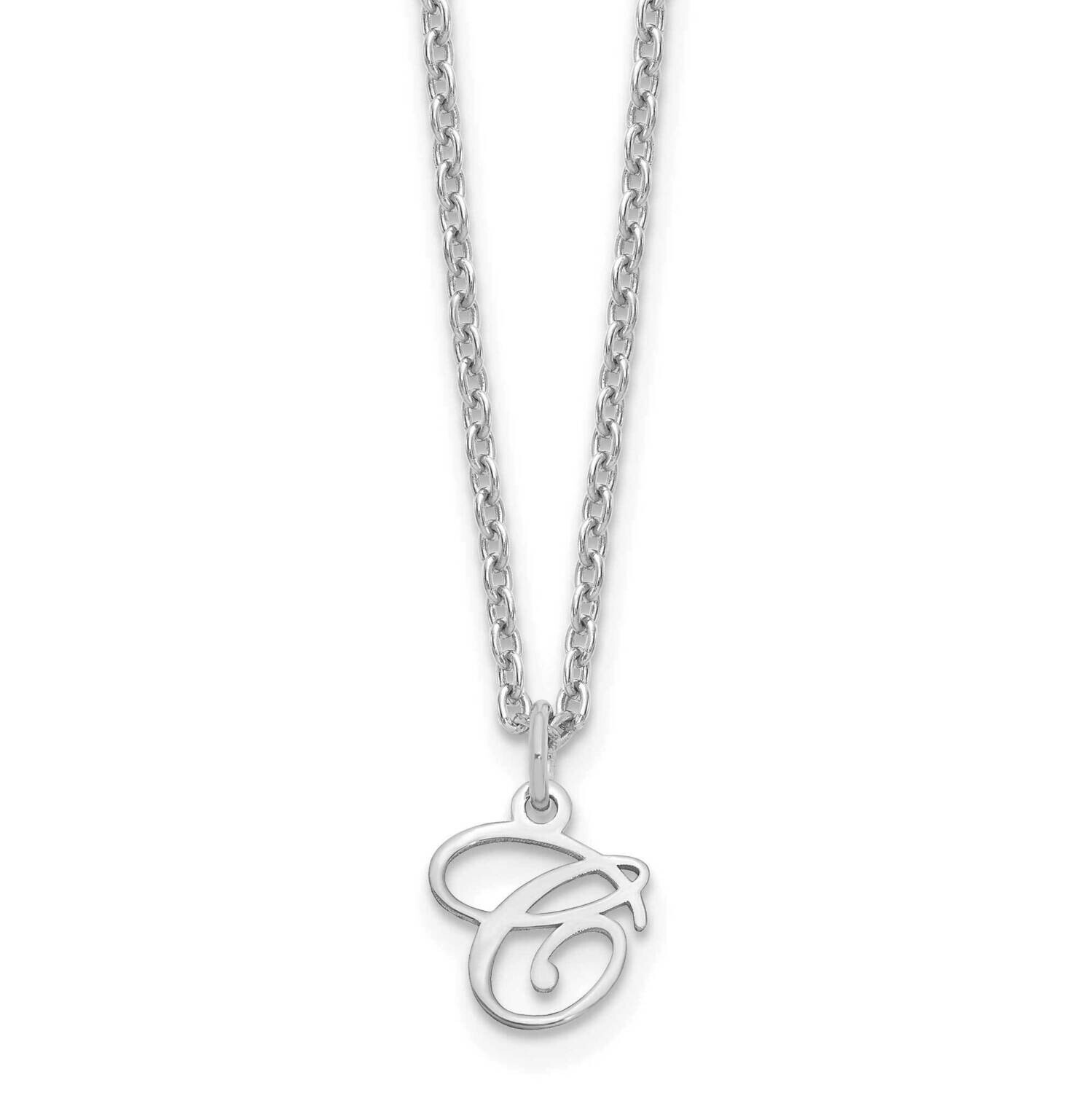 Letter C Initial Necklace Sterling Silver Rhodium-Plated XNA756SS/C