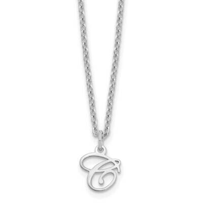 Letter C Initial Necklace Sterling Silver Rhodium-Plated XNA756SS/C, MPN: XNA756SS/C,